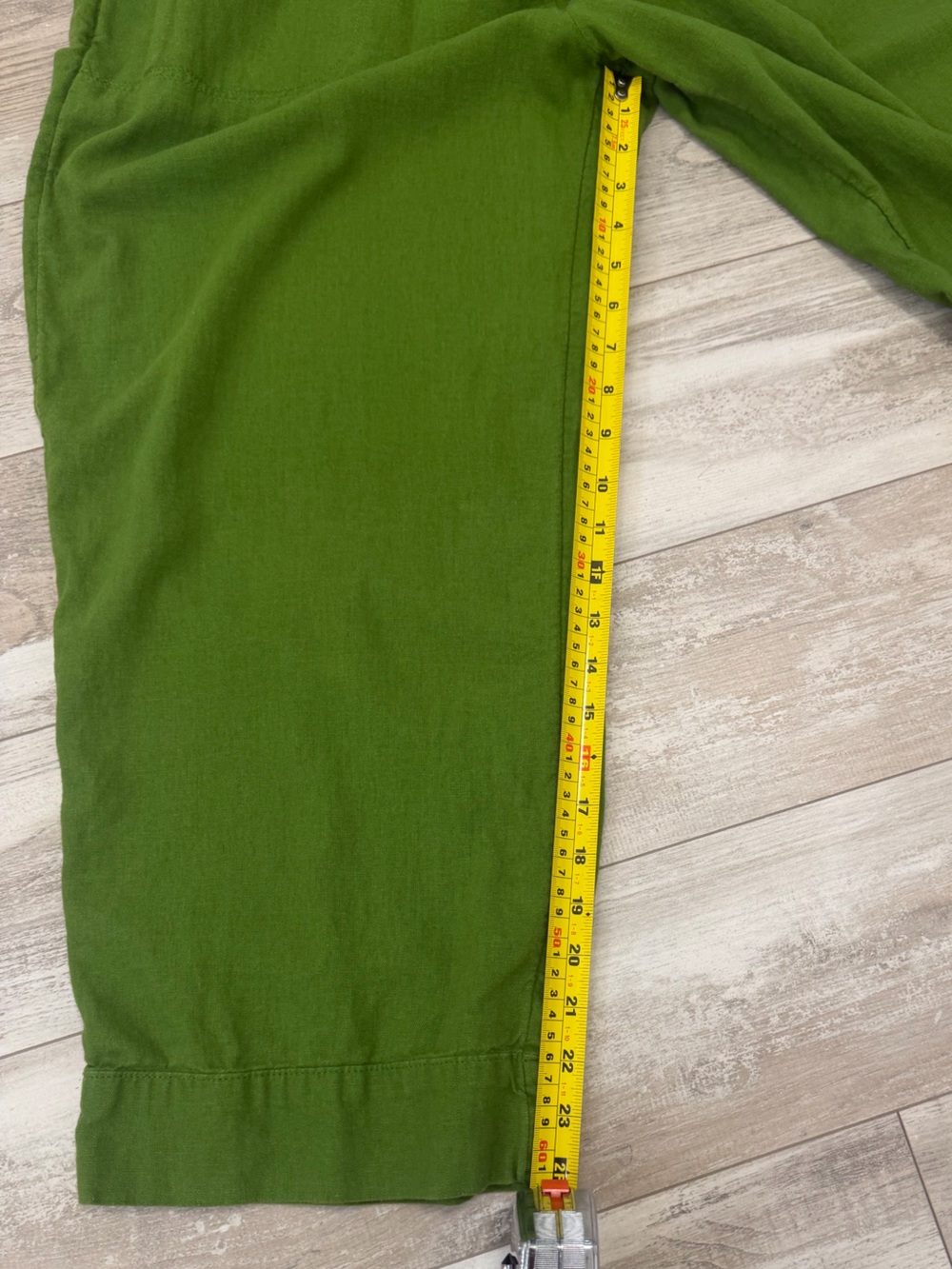 Banana Republic: Straight Linen Blend Women's Pull on Pant - Size L - Green - Picture 9 of 9